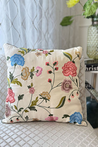 The Carnation Canvas | Embroidered Cushion Cover