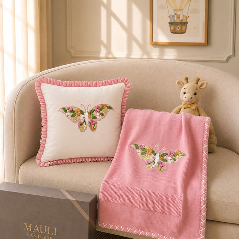 Baby Butterfly Can't Stop Fluttering | Personalized Baby Blanket & Cushion
