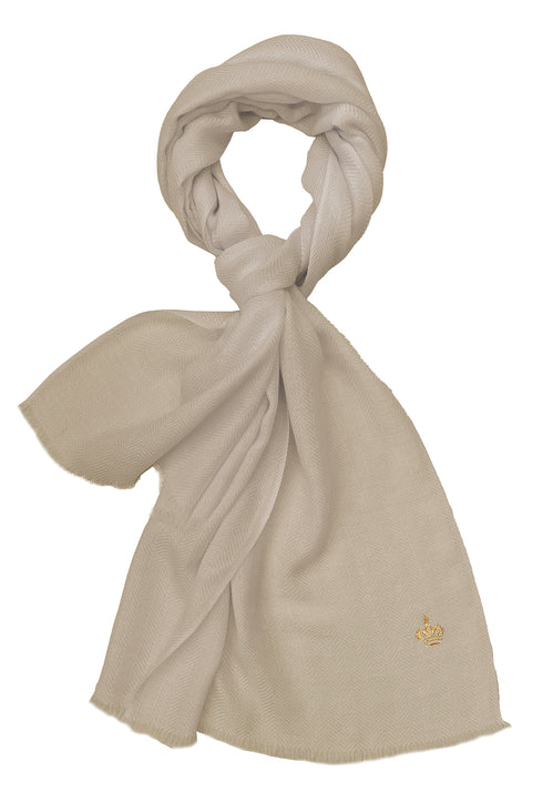 The Crown Herringbone Merino Personalized Scarf