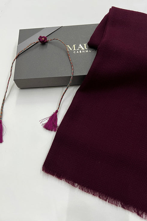 Herringbone Merino Scarf with Handmade Rakhi