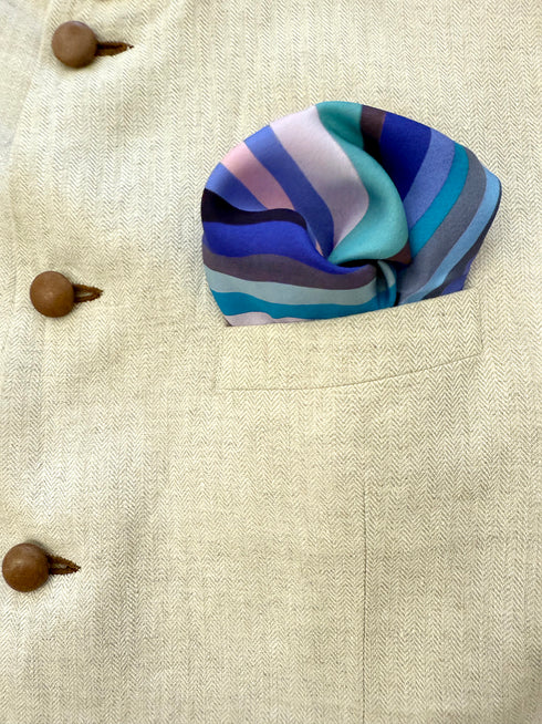 Midnight Riviera | Pure Silk Pocket Square