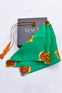Roar Royale | Pure Silk Pocket Square with a Handmade Rakhi
