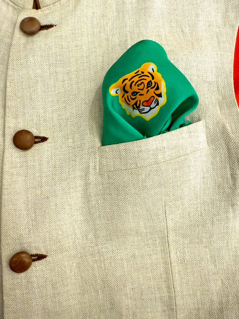 Roar Royale | Pure Silk Pocket Square