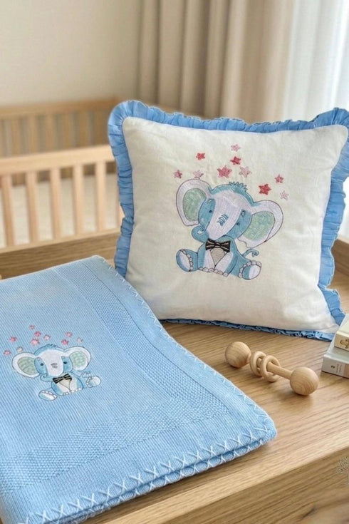 Baby Trunks & the Stars | Personalized Baby Blanket with Cushion