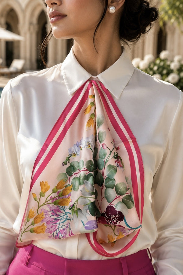 Capri Blush | Pure Silk Twill Scarf