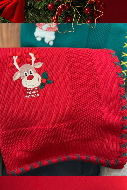 Baby Rudolph Reindeer | Personalized Baby Blanket