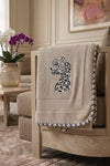 The Prowl | Embroidered Cotton Knit Blanket Beige