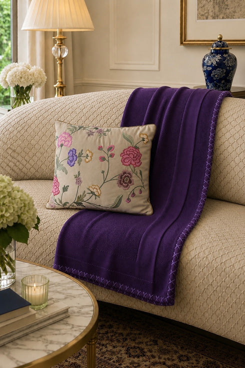 The Comfort Layer | Embroidered Cotton Knit Throw