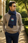 The Rashtra Stole | Embroidered Fine Wool Silk Tricolor Stole