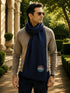 The Rashtra Stole | Embroidered Fine Wool Silk Tricolor Stole