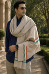 The Tiranga Stole | Embroidered Fine Wool Silk Tricolor Stole