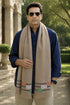 The Virasat Stole | Embroidered Fine Wool Silk Tricolor Stole