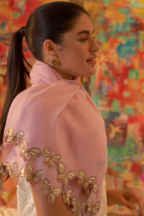 Shimmer Wings Wool Silk Stole