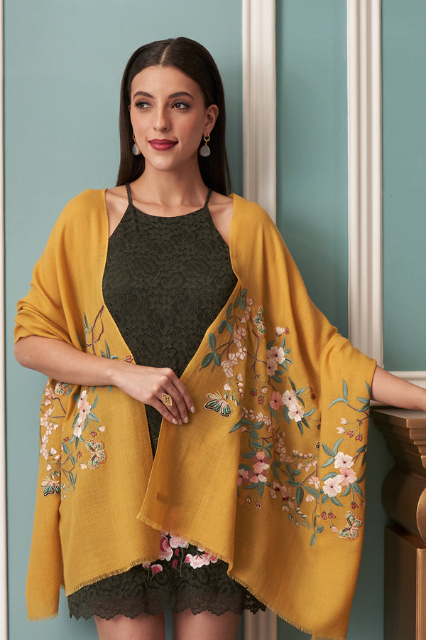 Garden Diary Fine Merino Wool Stole