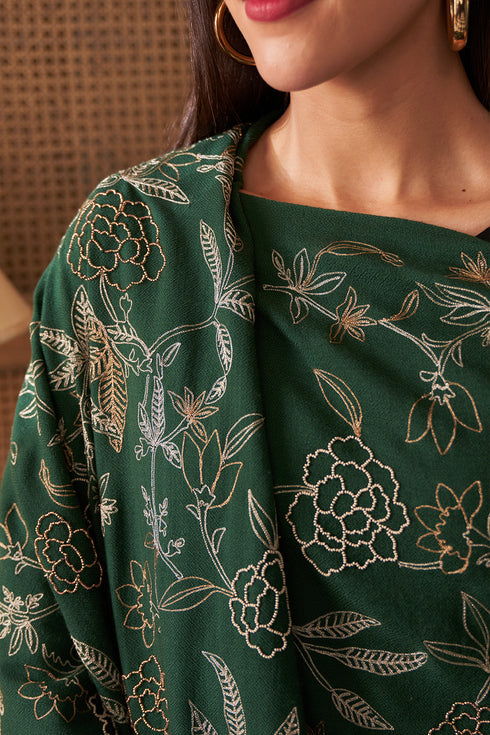 Golden Peony Fine Merino Wool Stole