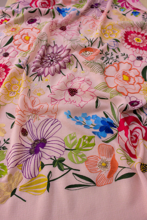 Tropical Bloom Pure Cashmere Stole