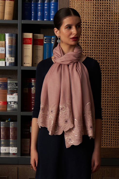 Magnolia Bloom Wool Silk Stole