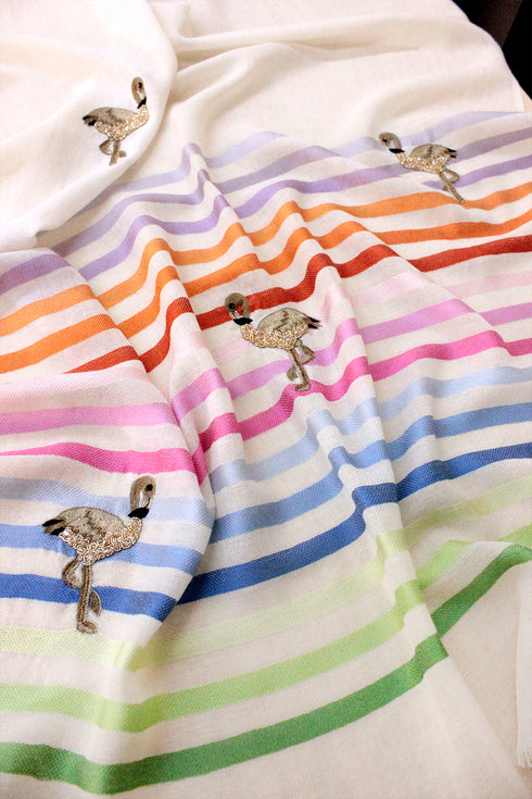 Flamingo Style Fine Wool Silk Stripe