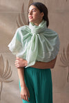 Magnolia Bloom Embroidered Wool Silk Stole