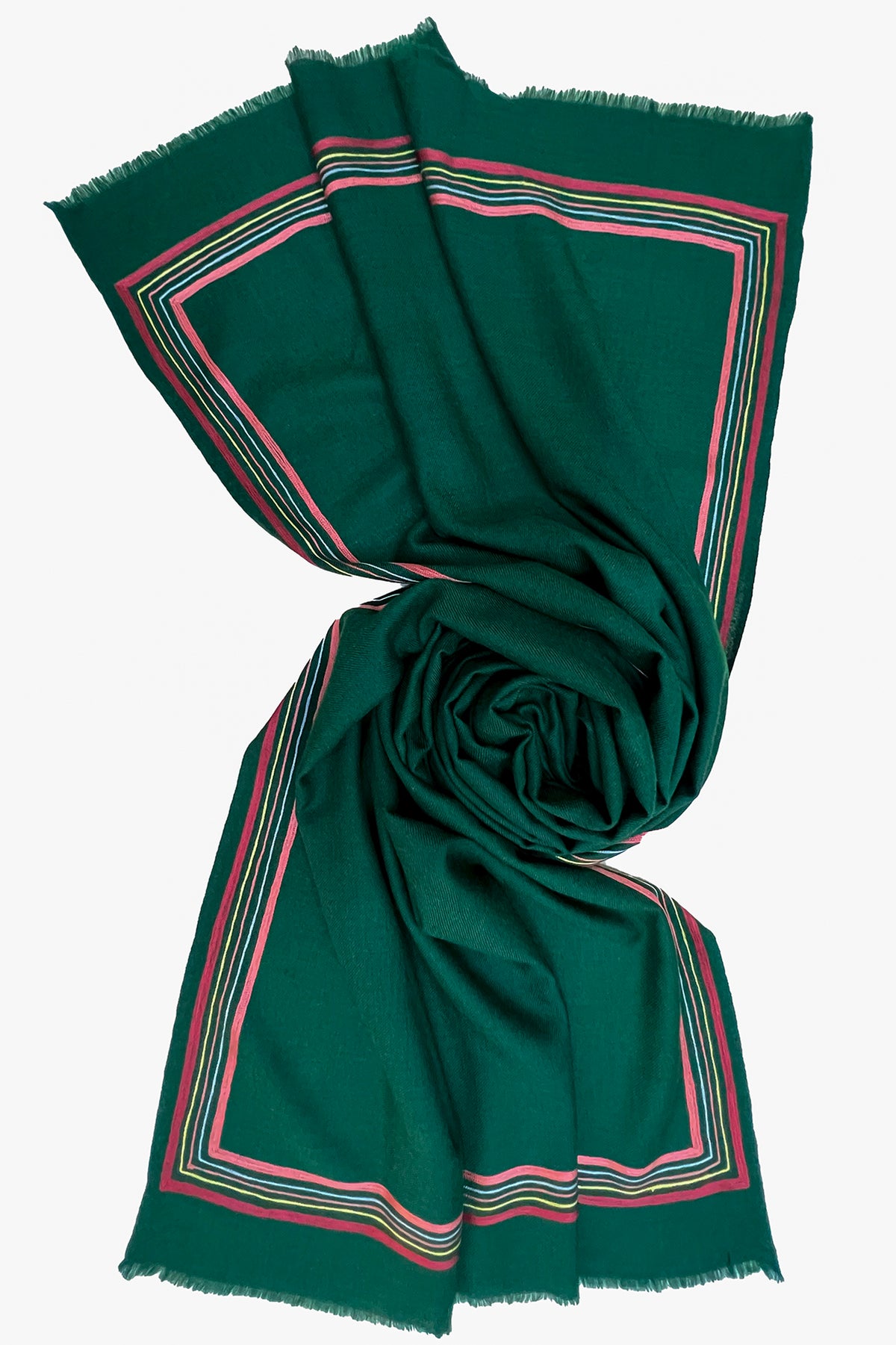 The Capitalist Embroidered Fine Wool Silk Stole
