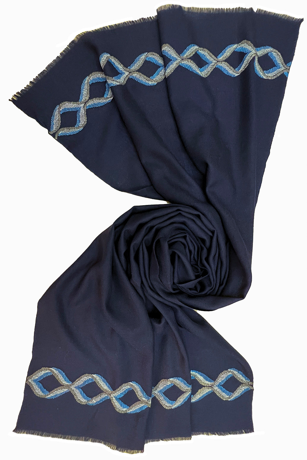 The Statesman | Embroidered Fine Wool Silk Stole