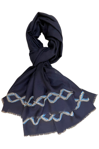 The Statesman Embroidered Fine Wool Silk Stole