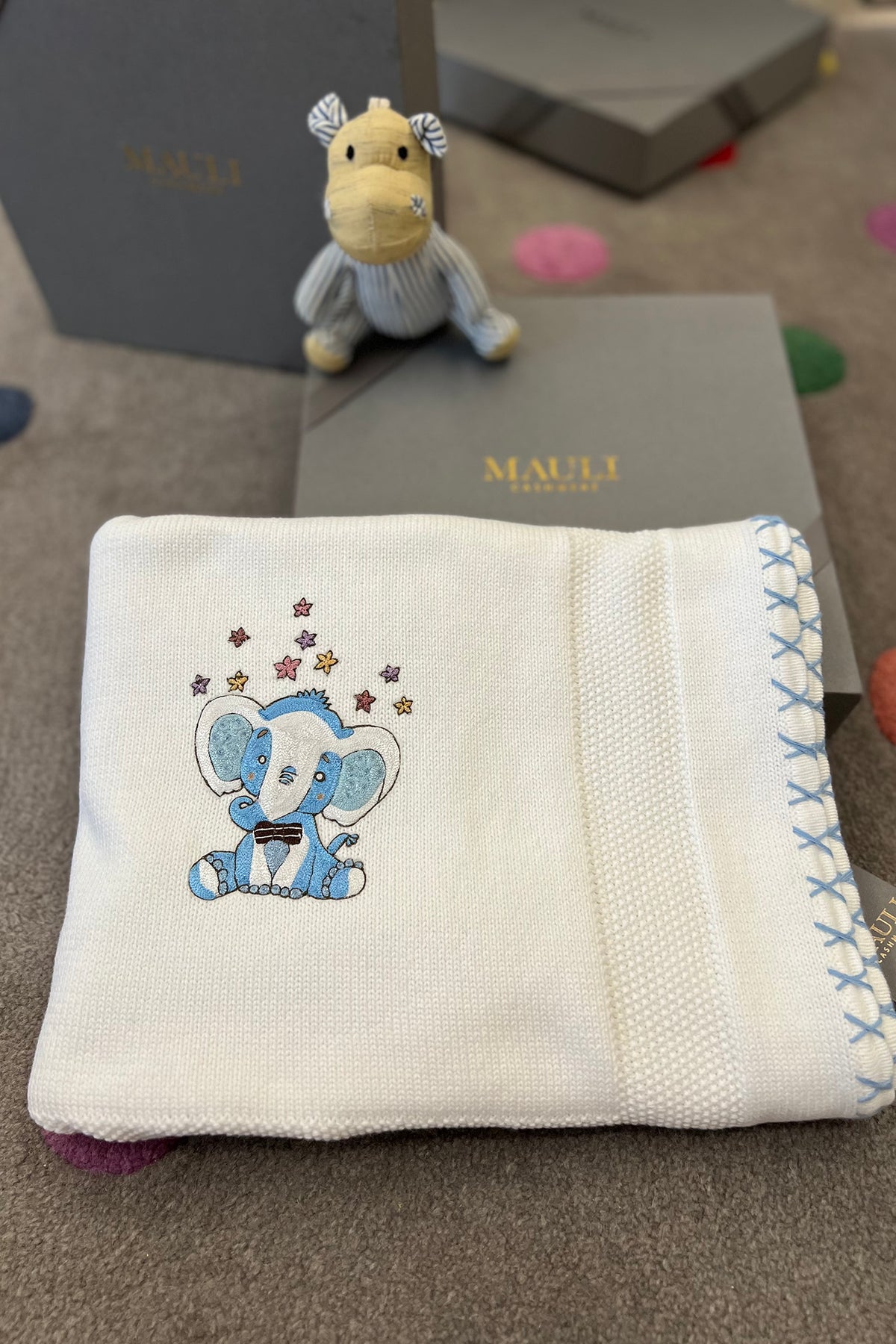Baby Trunks & the Stars | Personalized Baby Blanket