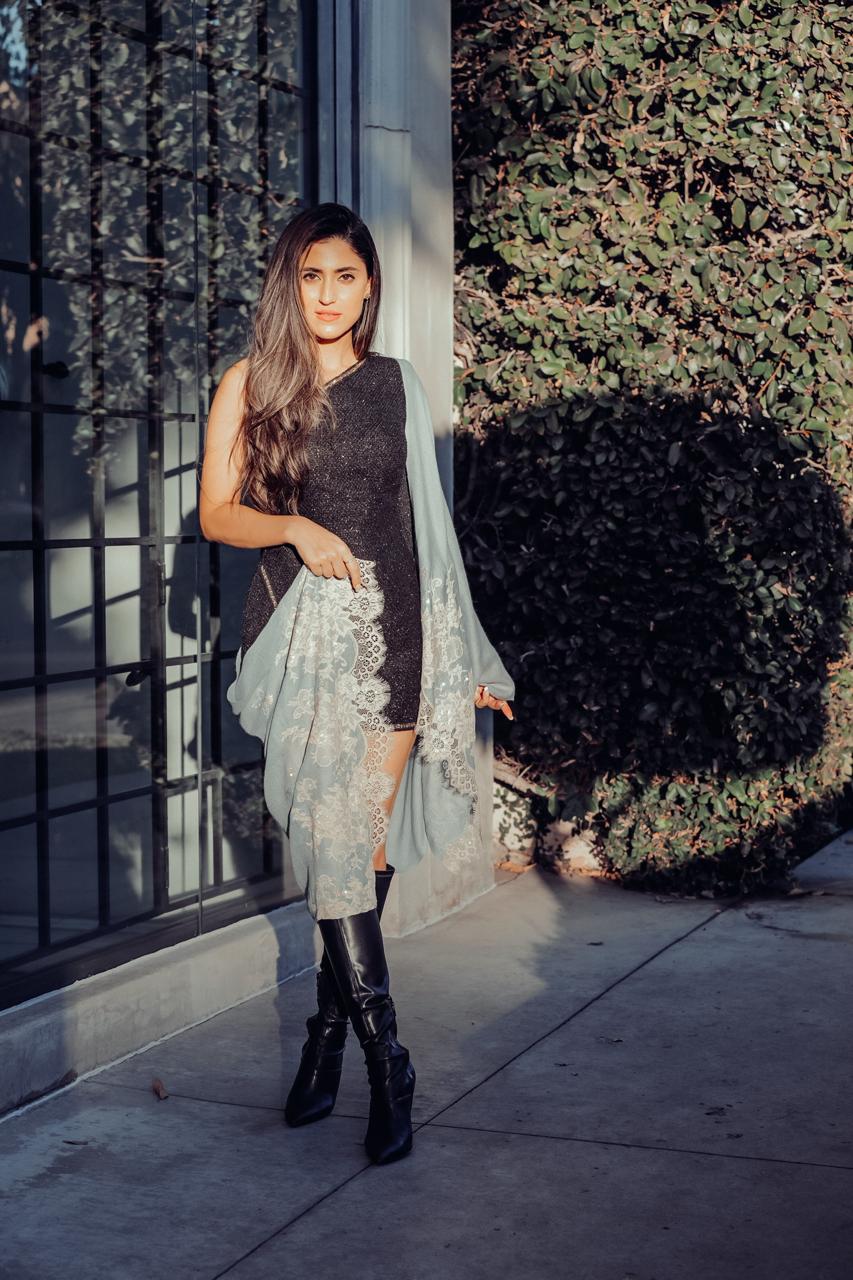 Japanese Rose | Embroidered Wool Silk Stole