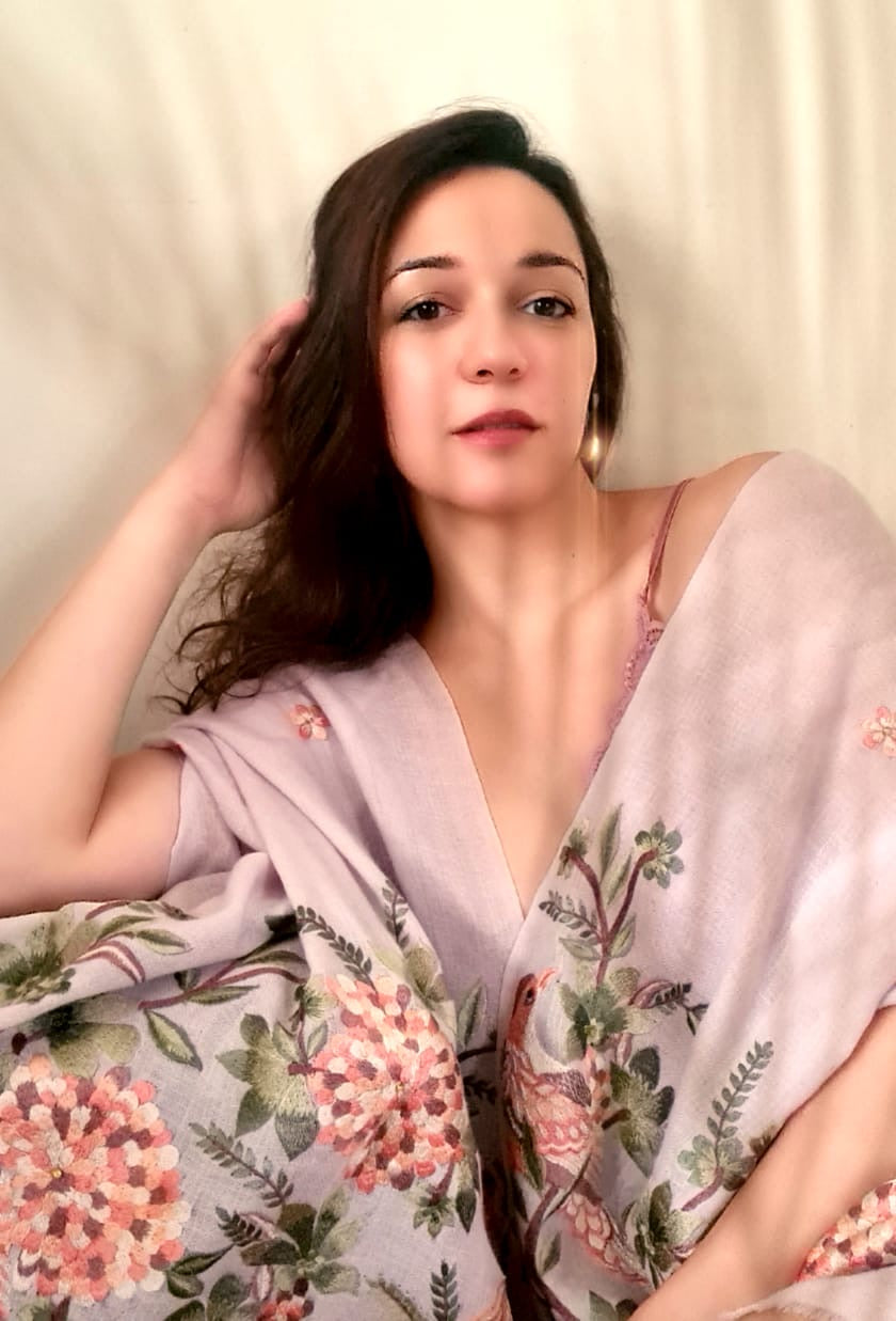 Birds of a Feather | Embroidered Wool Silk Stole