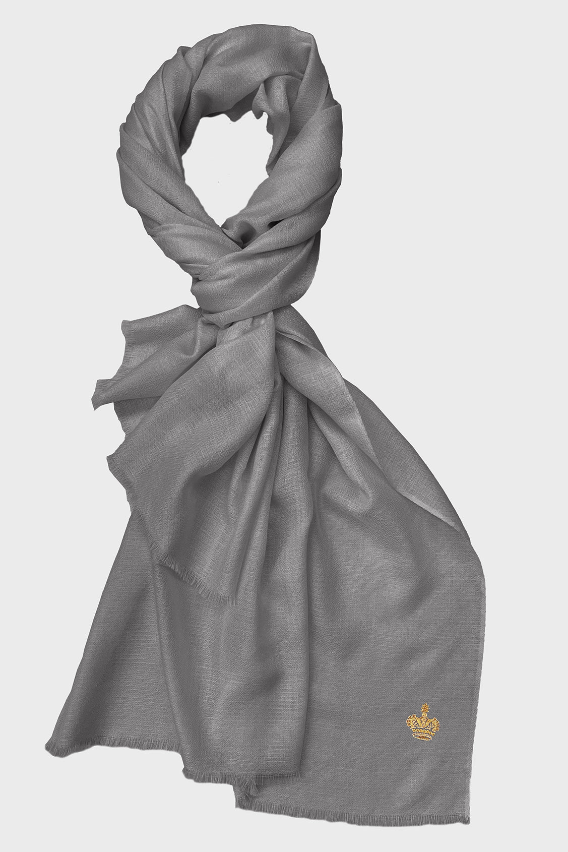 The Crown | Diamond Weave Wool Silk Personalized Stole