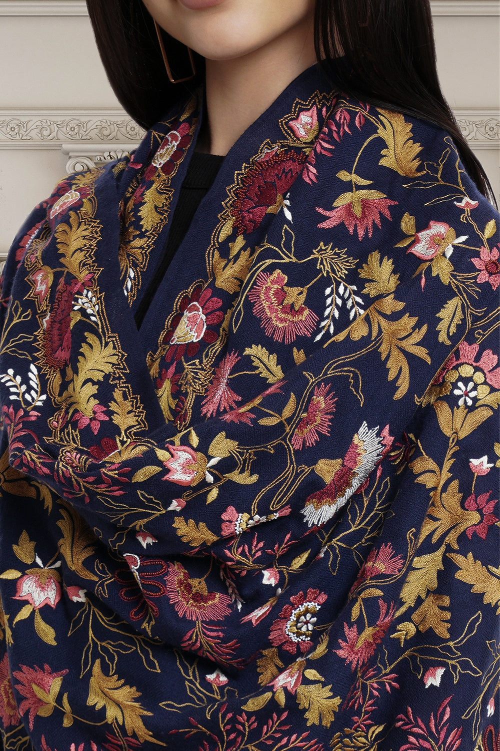 Floral Orchestra | Embroidered Pure Cashmere Shawl