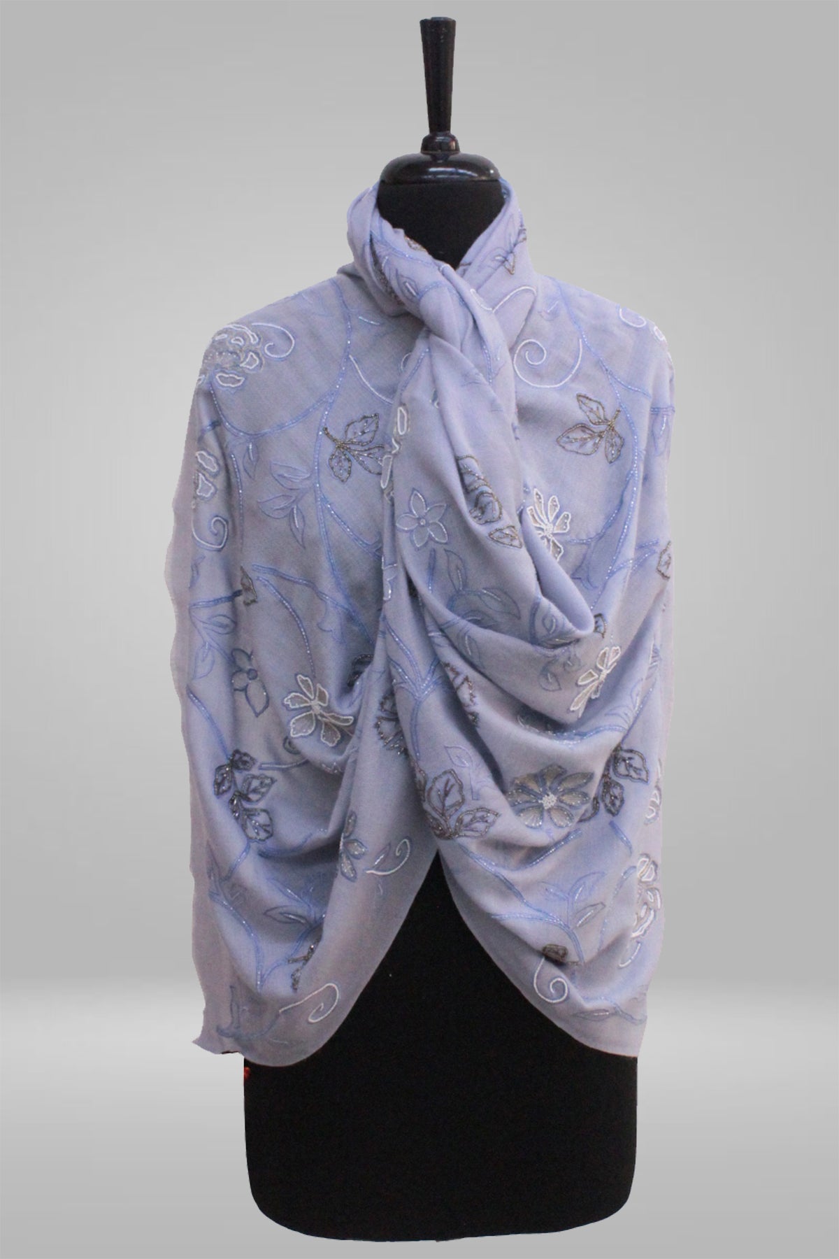 Majestic Rose | Embroidered Pure Cashmere Stole