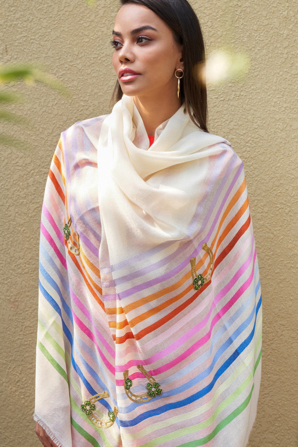 Love & Luck | Embroidered Wool Silk Stole